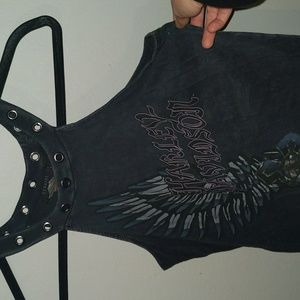 Harley-Davidson Black Tank Top with Graphic Design